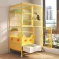4-Tier Metal Wire Cat Cage with Litter Box and Hammock D614360