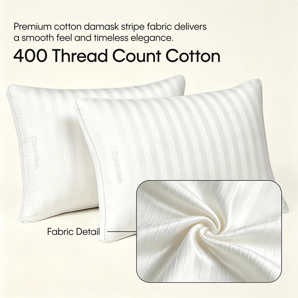 Queen Size Set of 2 Medium Soft Bed Pillows V3800