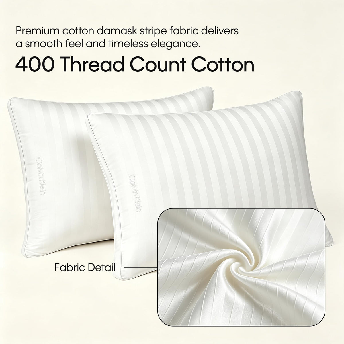Queen Size Set of 2 Medium Soft Bed Pillows V3800