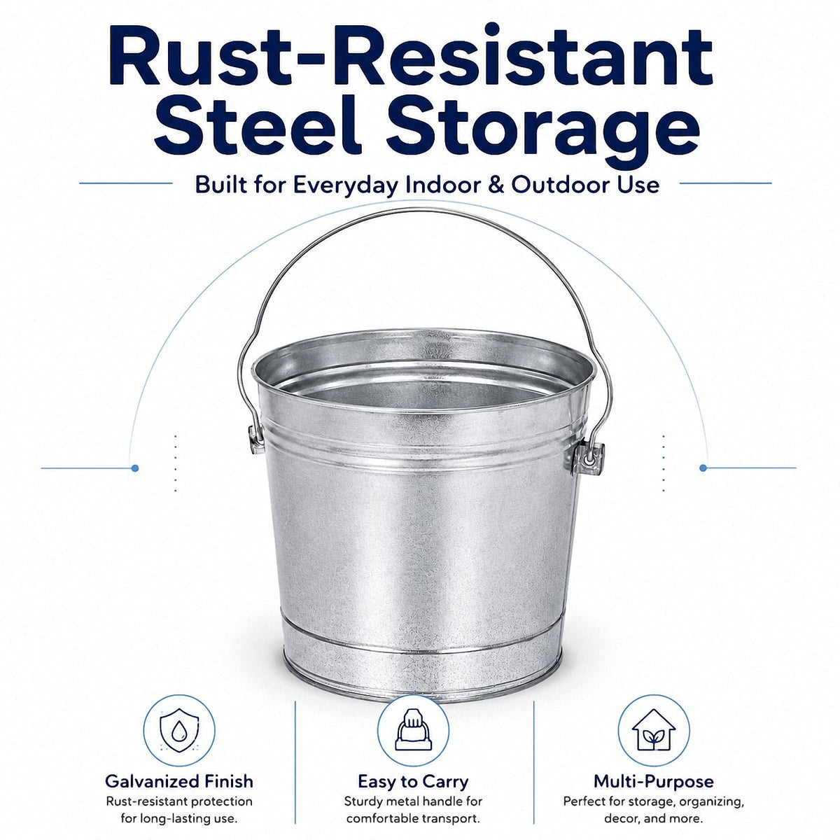 Galvanized Steel Airtight Storage Jar with Locking Lid D4871