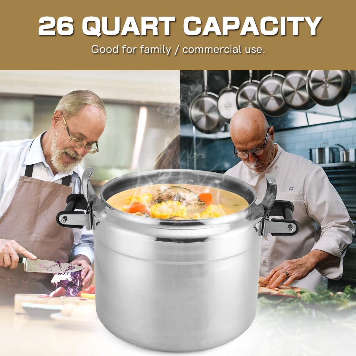 26 Quart Aluminum Stovetop Pressure Cooker H170238