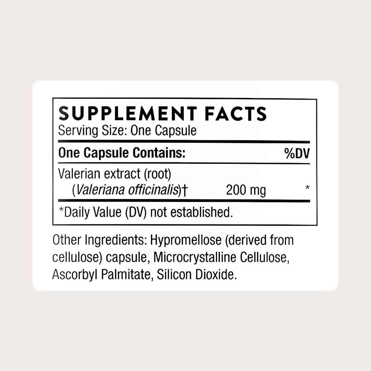 Valerian Root 200 mg 30 Capsules R57311