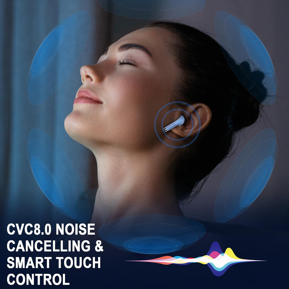 Black and Purple Wireless Earbuds I40459