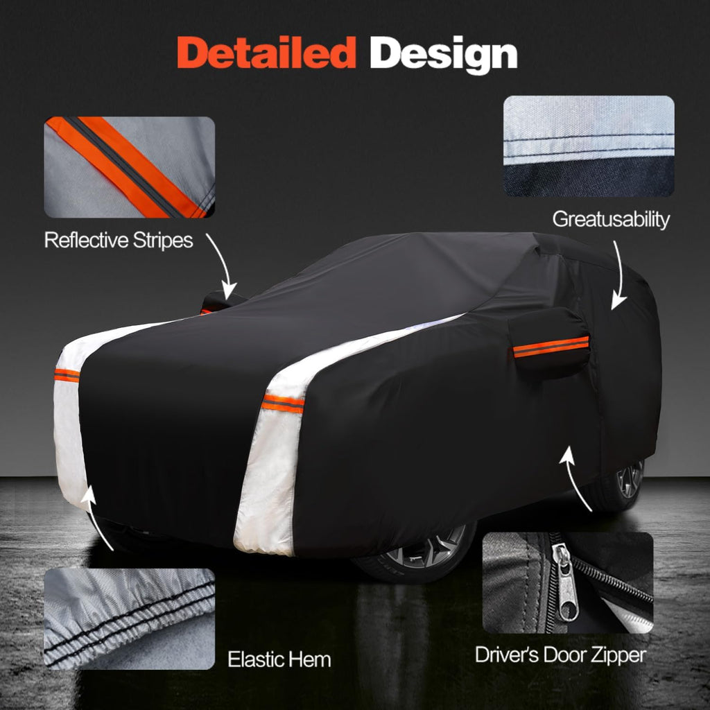 Truck Cover with Camper Shell Topper, Waterproof All Weather with Door Zipper R166307