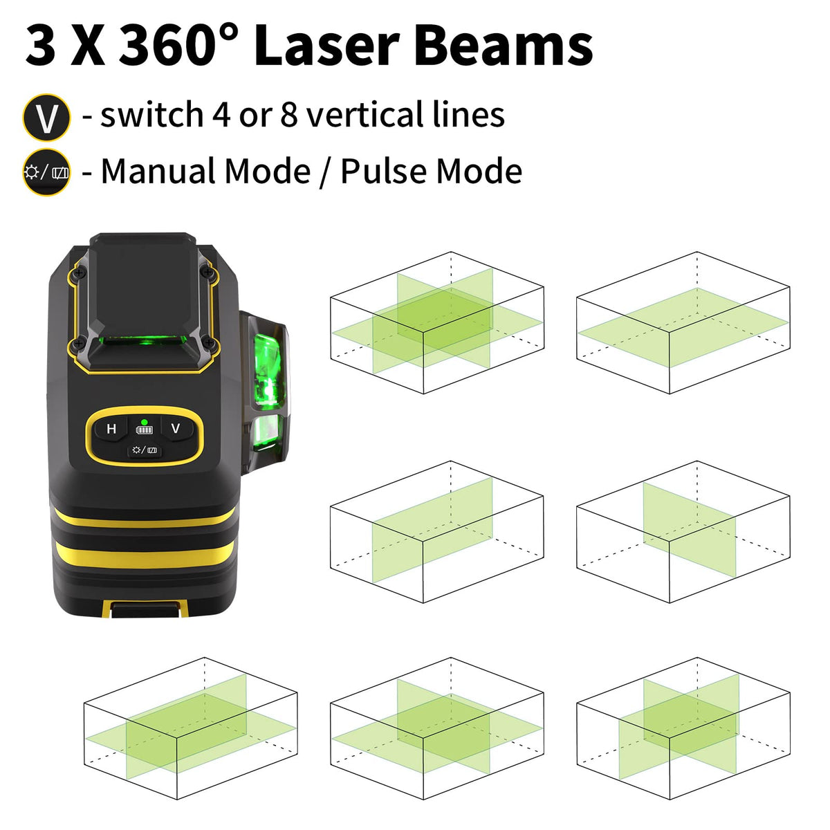 Laser Level with 12 Green Lines P820199