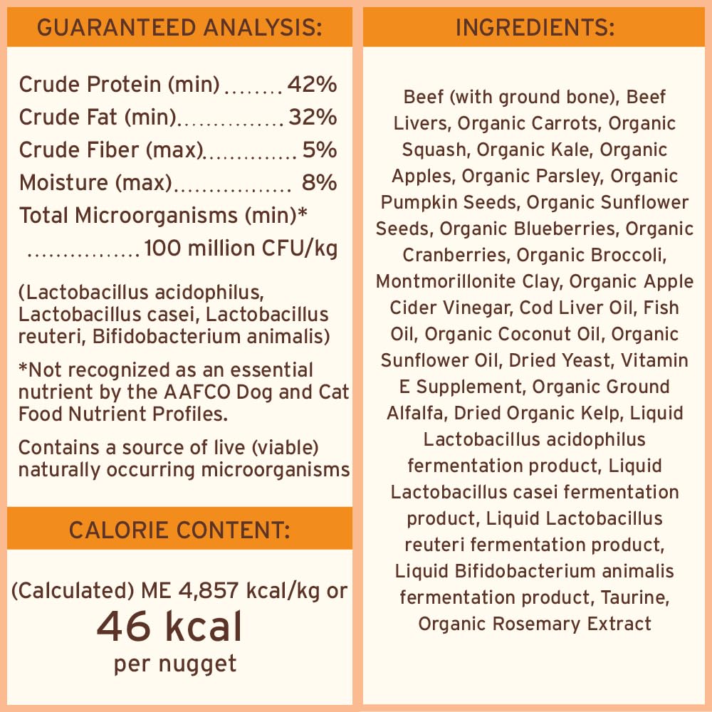 Freeze Dried Raw Dog Food Nuggets Beef 30 oz B50424