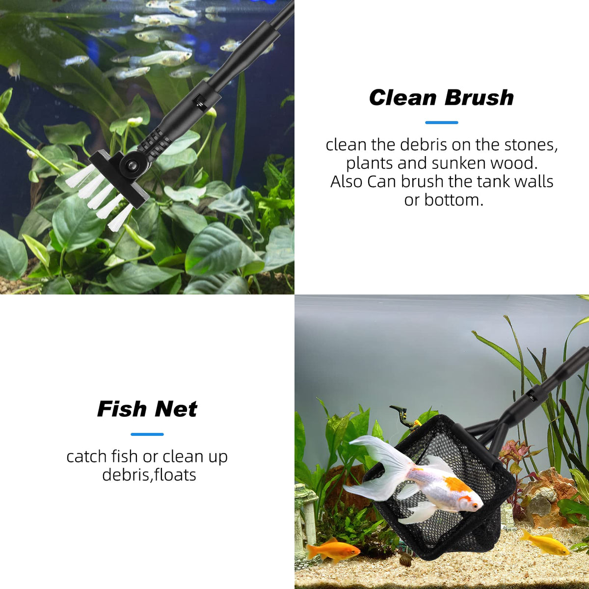 Small Fish Tank Cleaner Aquarium Cleaning Tools Kit O650