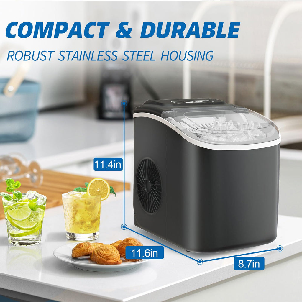 Countertop Ice Maker Machine with Scoop & Basket 26Lbs/24H P18602