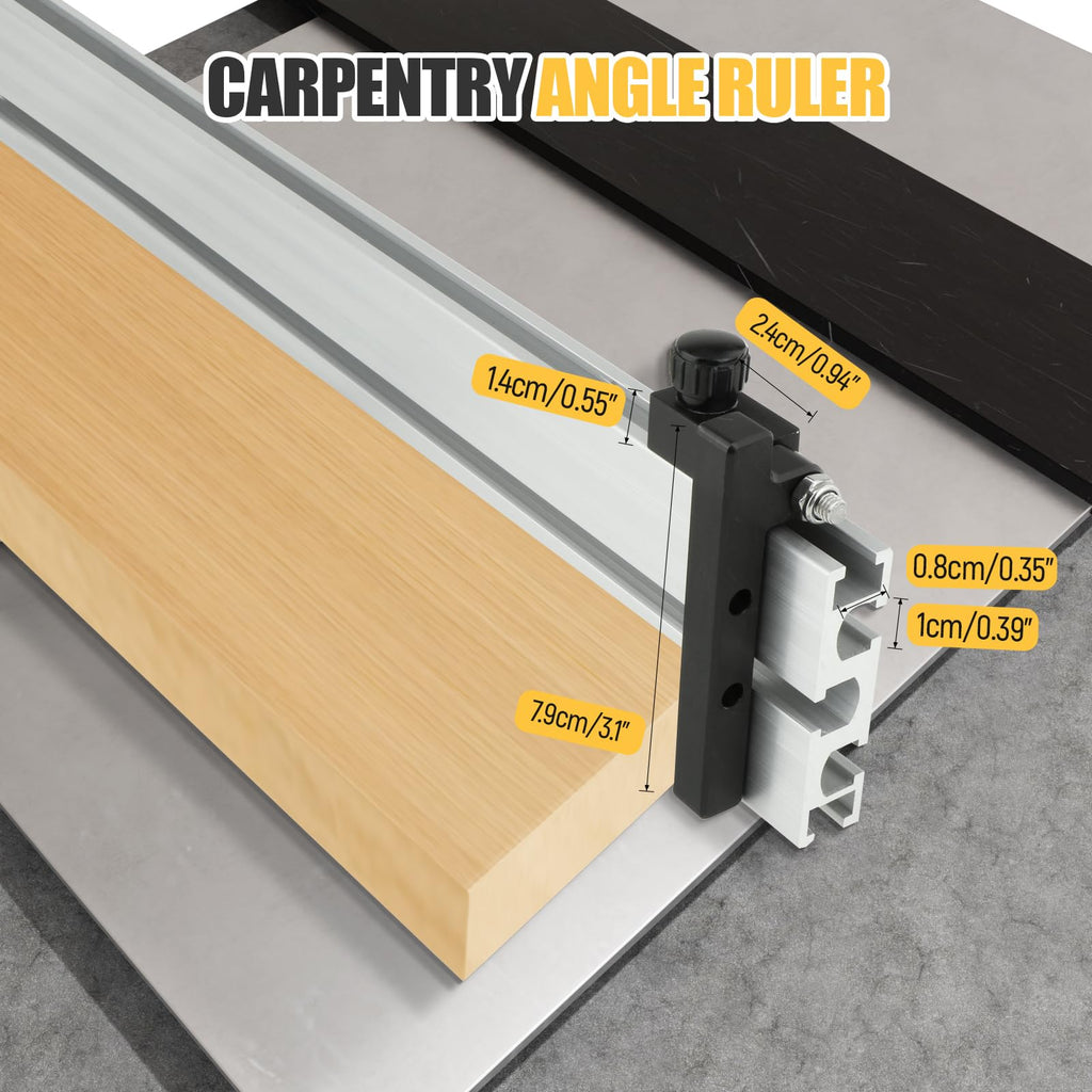 Table Saw Miter Gauge System with Miter Fence, 120° Angle Stops Adjustable, 250mm R86464