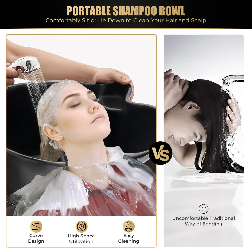 Electric Portable Shampoo Bowl, Black H547762