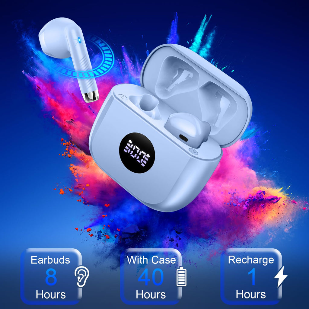 Black and Purple Wireless Earbuds I40459