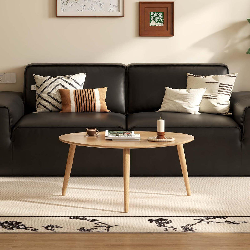 Small Oval Solid Wood Coffee Table Z7601