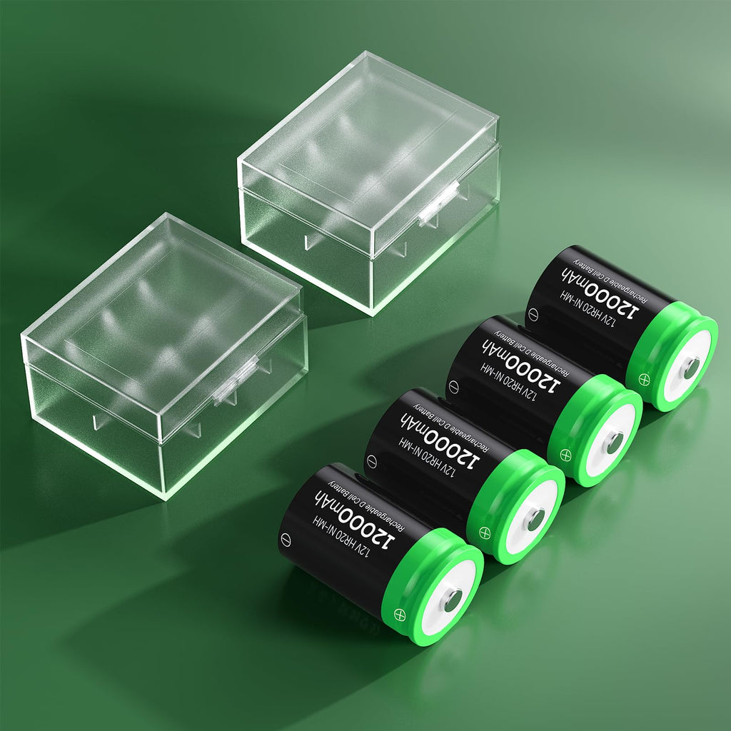 Rechargeable D Batteries, 12000mAh Ni-MH 1.2V 4-Pack X27153