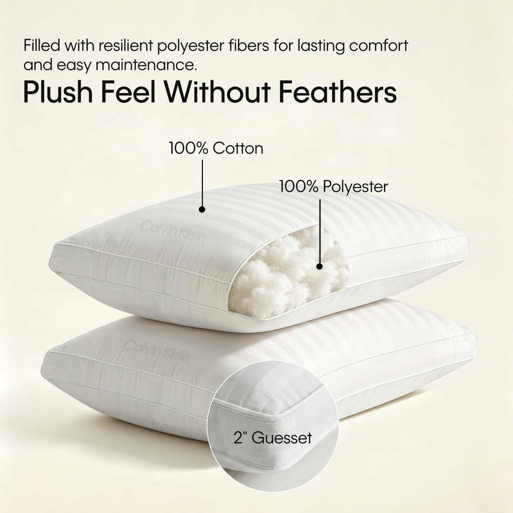 Queen Size Set of 2 Medium Soft Bed Pillows V3800