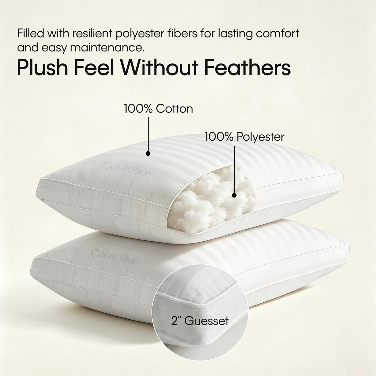 Queen Size Set of 2 Medium Soft Bed Pillows V3800