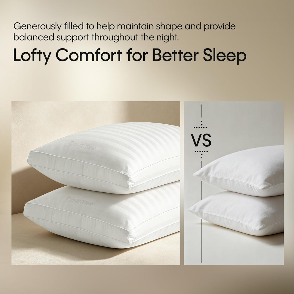 Queen Size Set of 2 Medium Soft Bed Pillows V3800