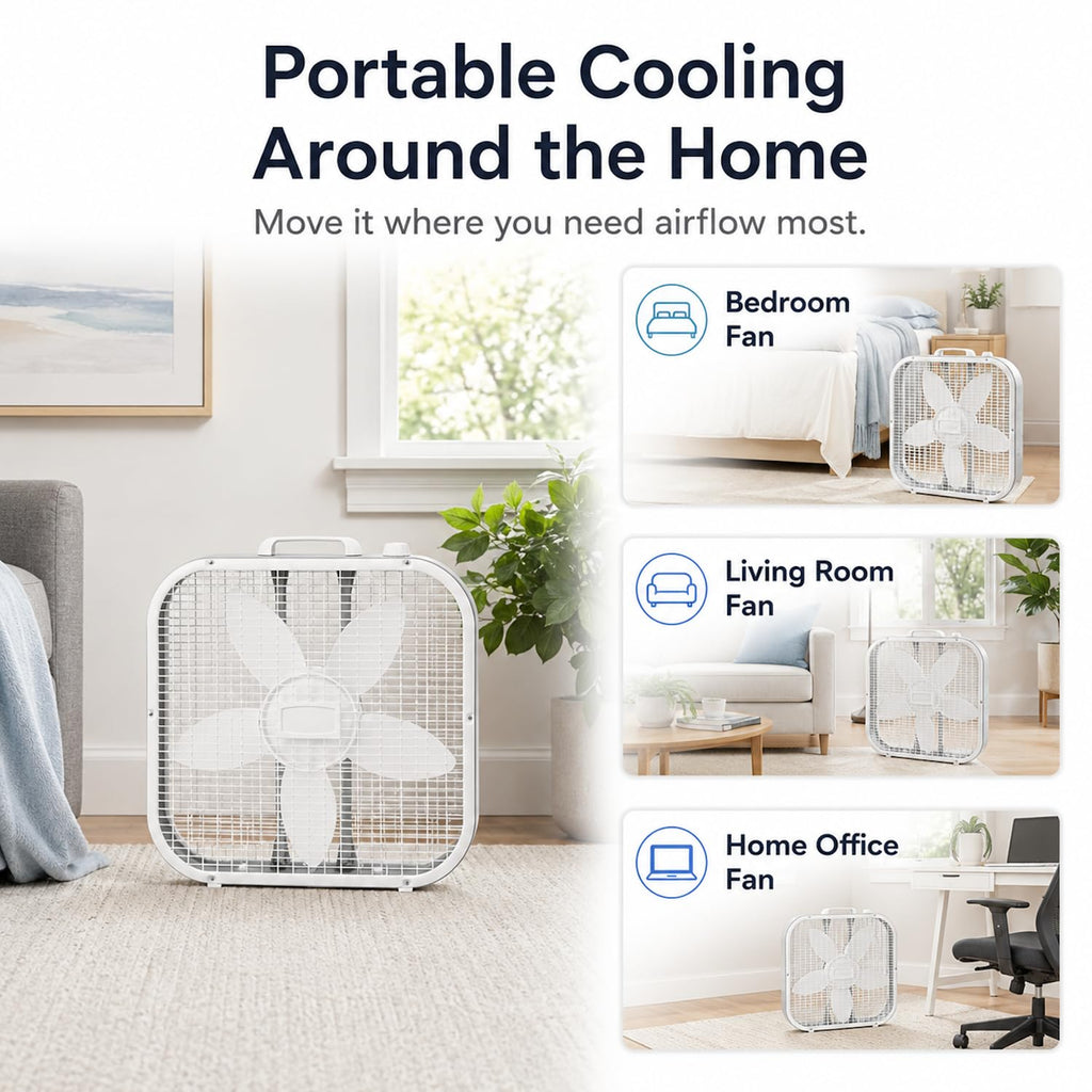 20 Inch 3 Speeds Box Fan G635