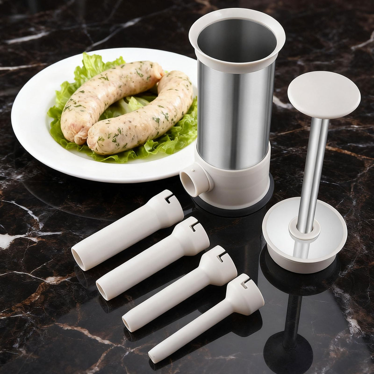 2.2-Pound Vertical Sausage Stuffer with 4 Nozzles S177