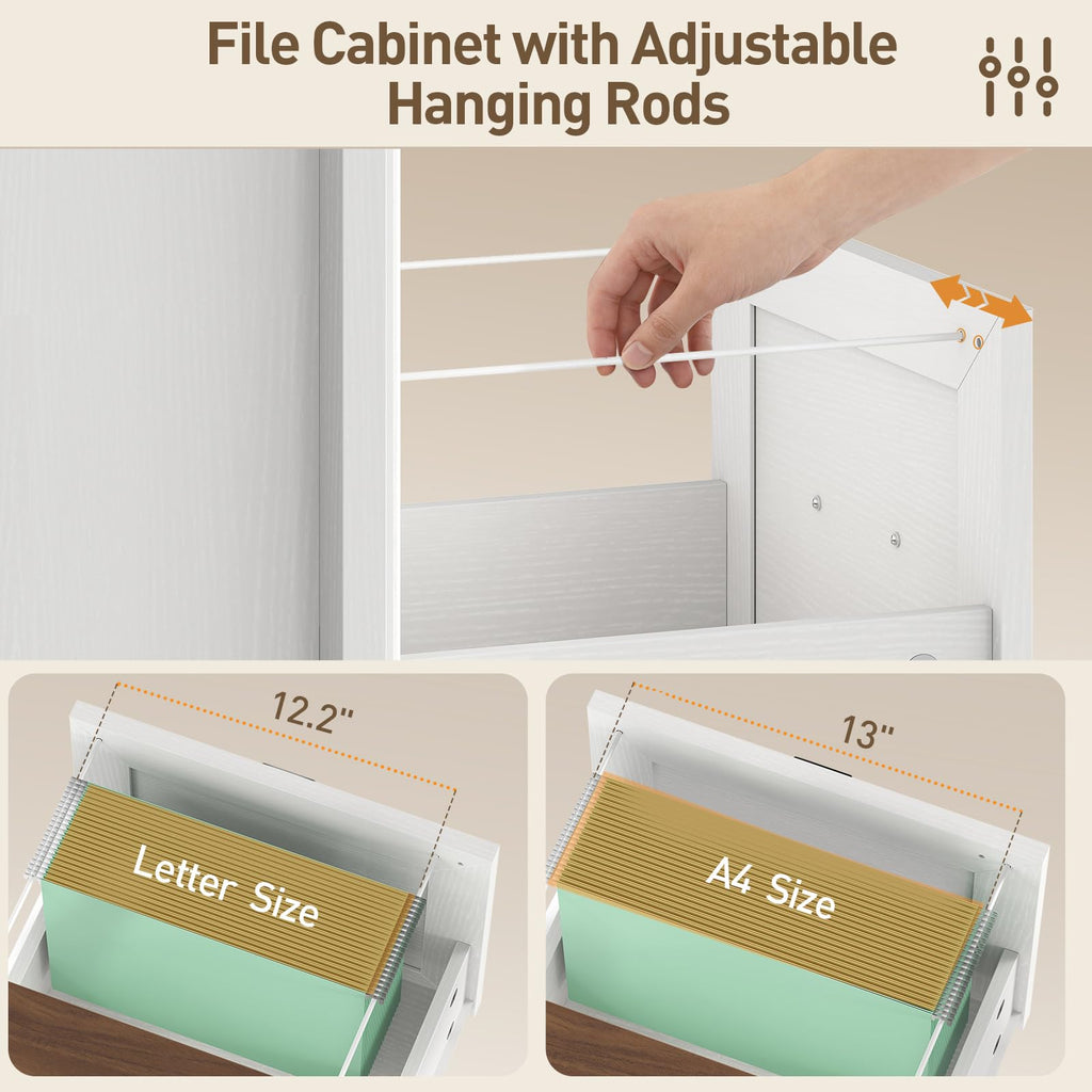 3 Drawer File Cabinet with Lock Set of 2 N22300