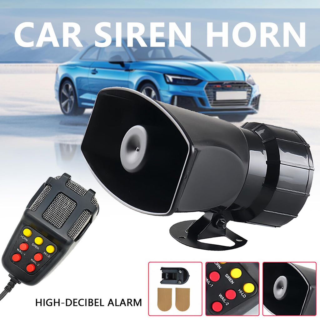 Alarm Horn Siren with Cigarette Lighter, 100W 12V 7 Sound P729