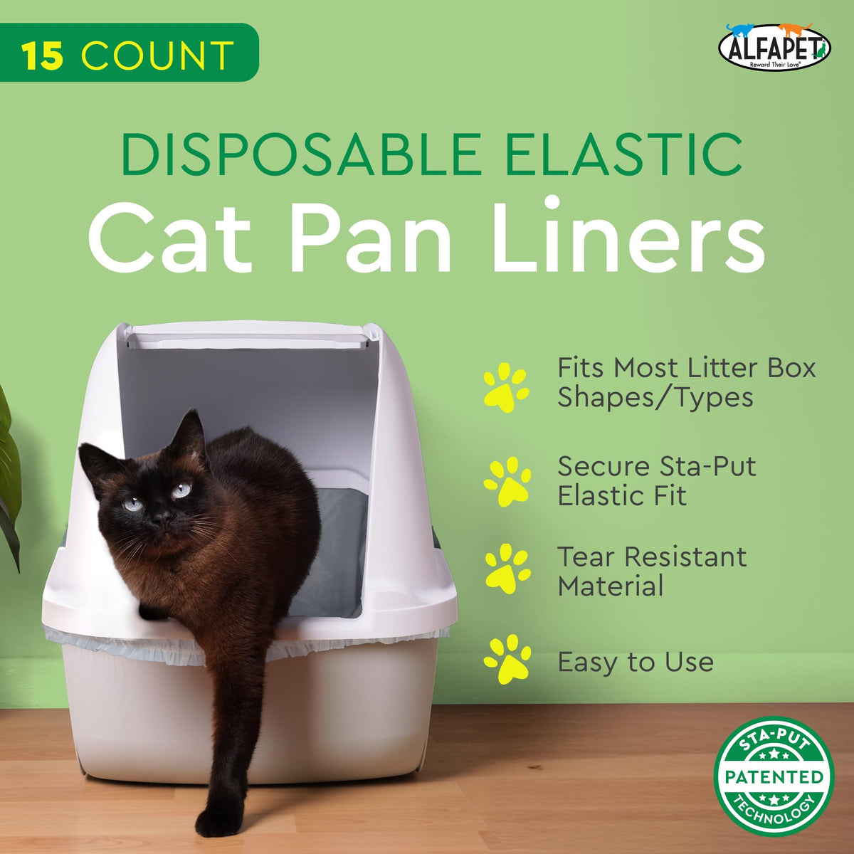 Super Jumbo 15Count Tear-Resistant Waterproof Cat Litter Box Liners E813