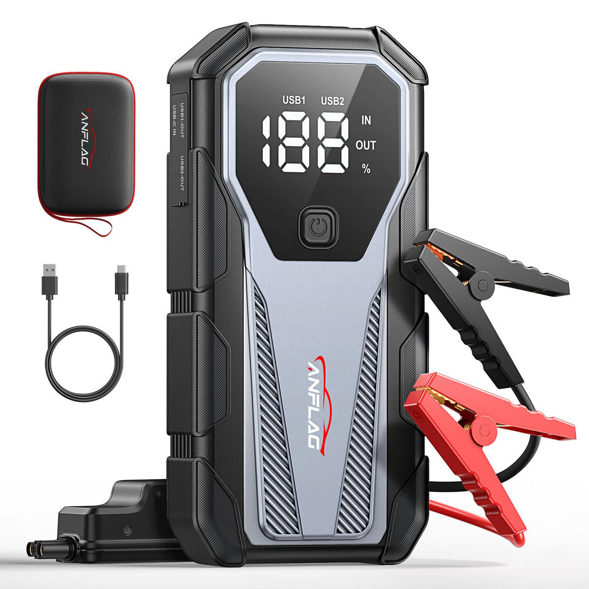 6000A 12V Portable Jump Starter with LED Display K953089
