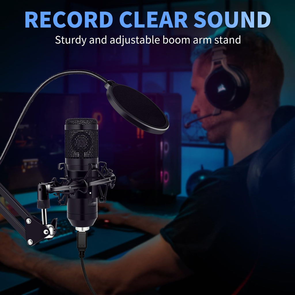 USB Condenser Microphone Kit with Boom Arm Stand G9758