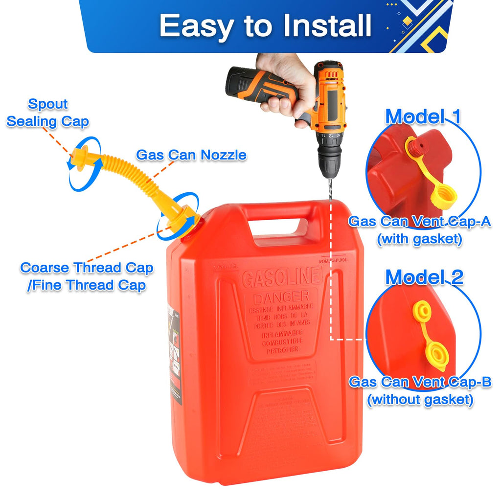Gas Can Spout Replacement with Vent Caps U600