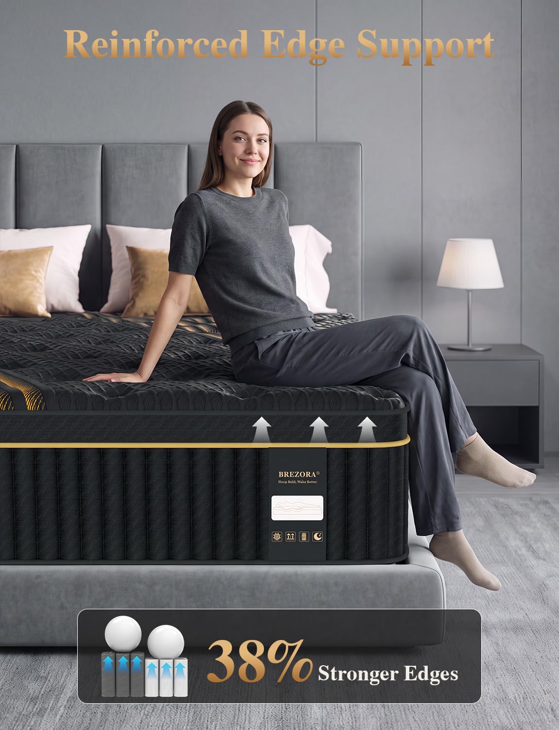 Full Size Firm 14 Inch Cooling Hybrid Mattress in a Box A784