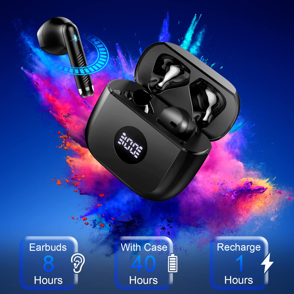 Black and Purple Wireless Earbuds I40459