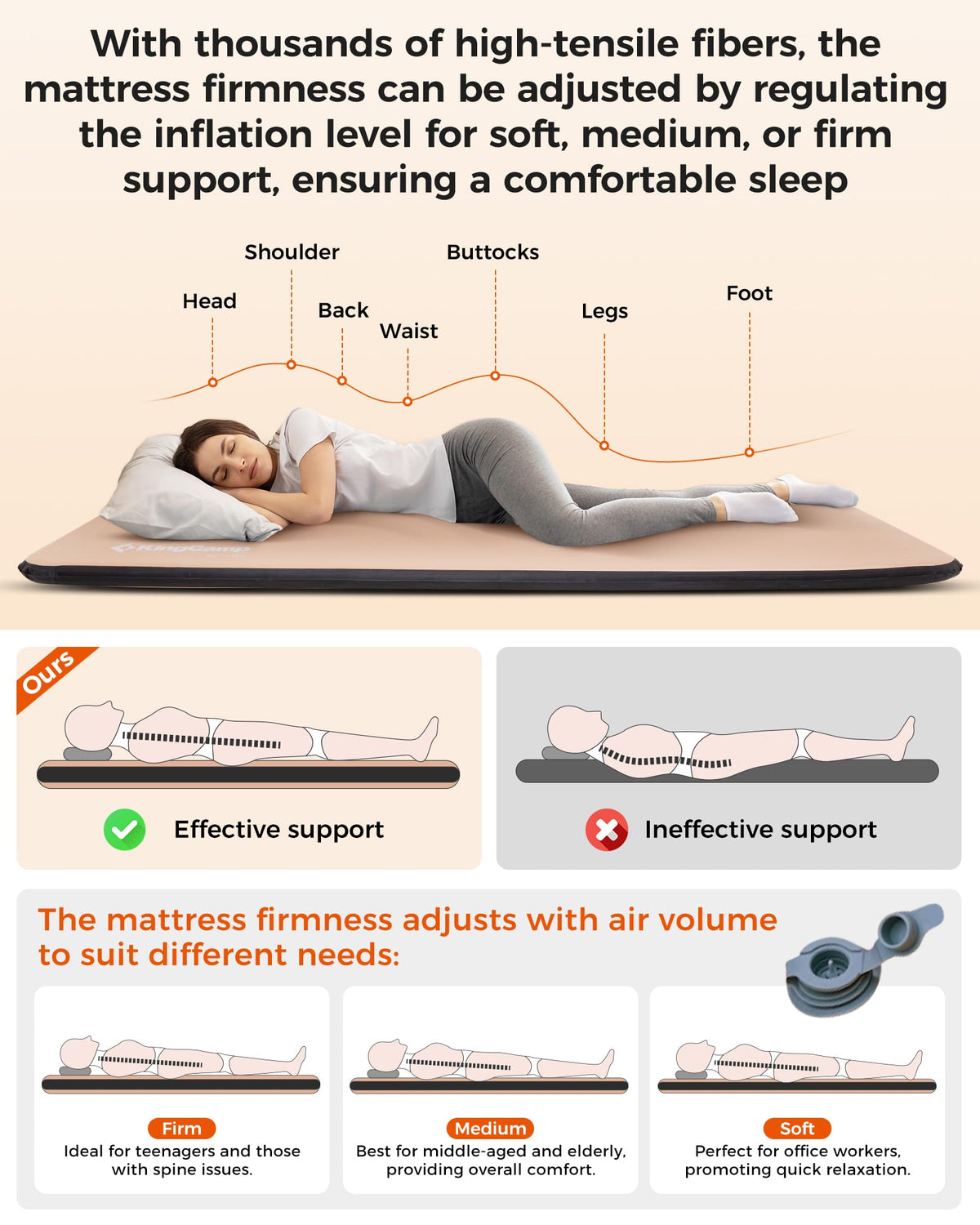 Portable Camping Cot & Single-Size Inflatable Sleeping Pad H197006