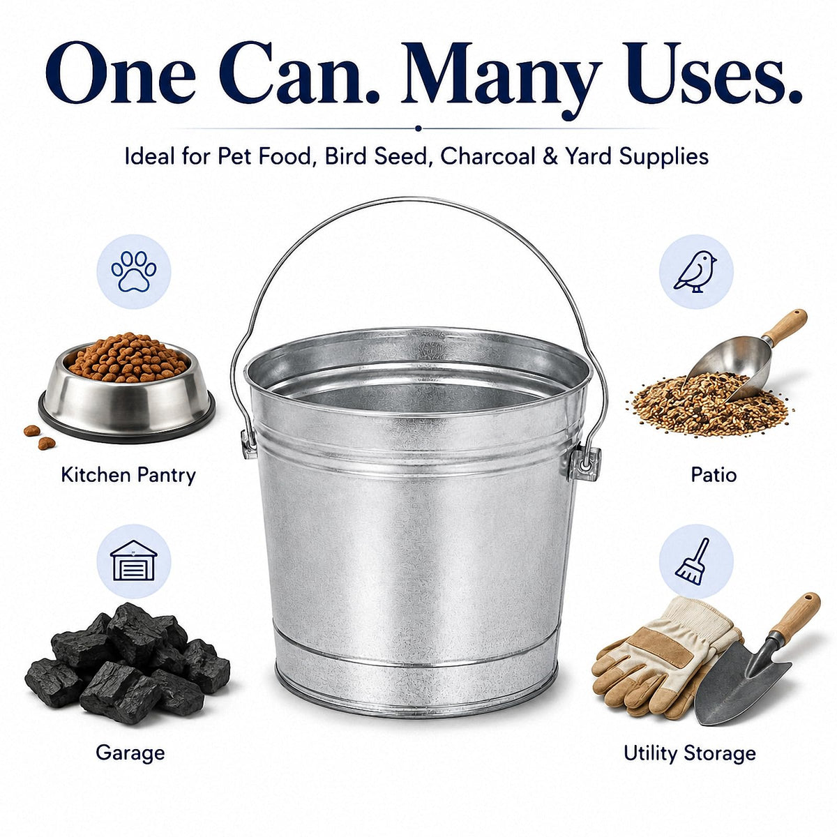 Galvanized Steel Airtight Storage Jar with Locking Lid D4871
