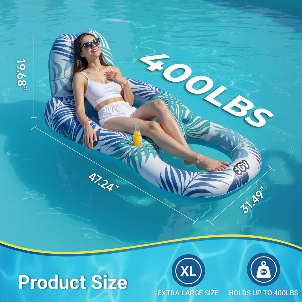 Inflatable Pool Float Chair with Drink Holder F632403