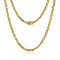 4mm 6mm Gold Plated Stainless Steel Cuban Link Chain Necklace Bracelet L616919