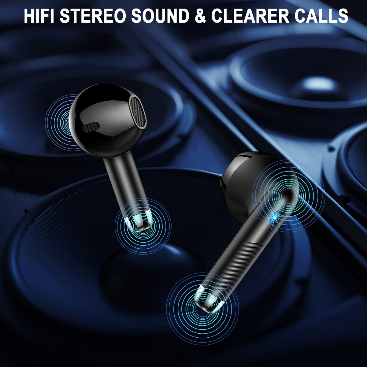 Black and Purple Wireless Earbuds I40459