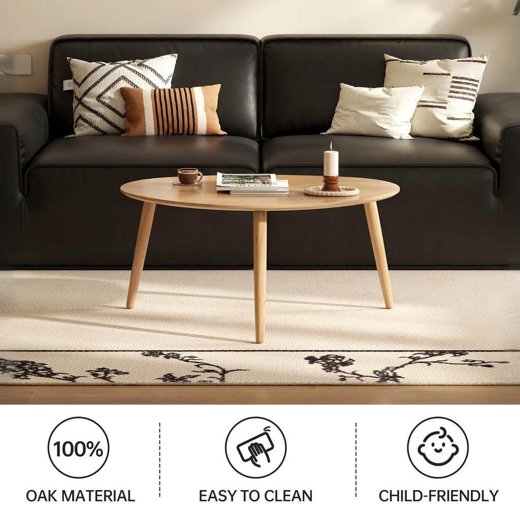 Small Oval Solid Wood Coffee Table Z7601