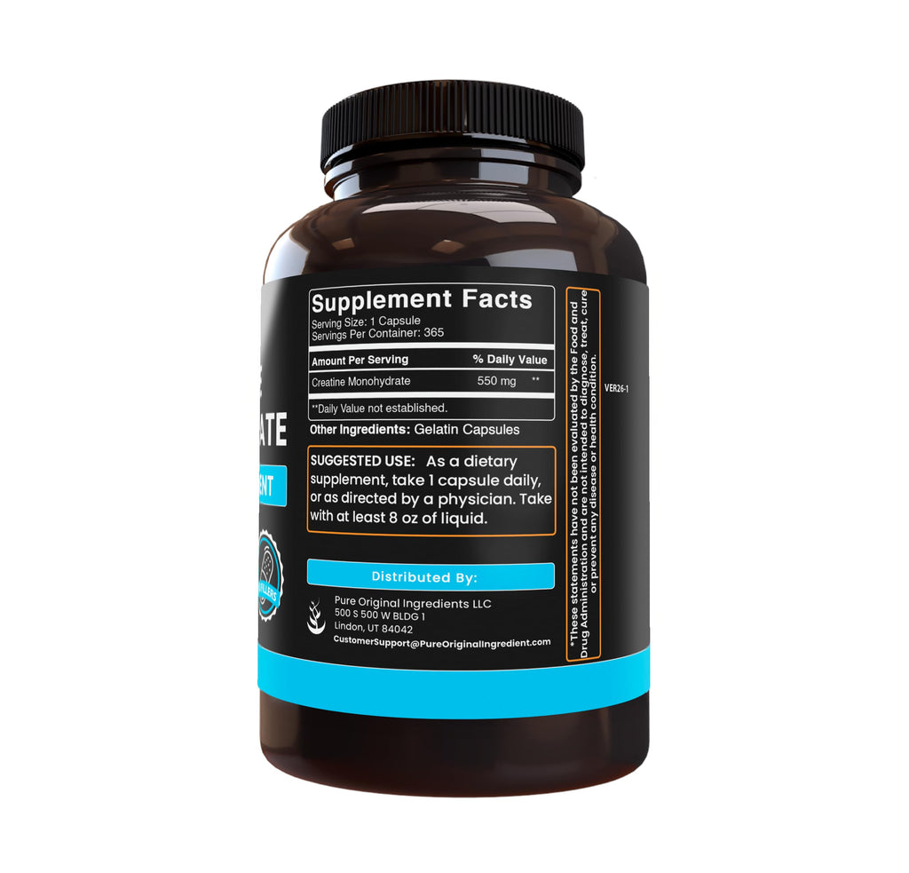 Creatine Monohydrate 365 Capsules L496