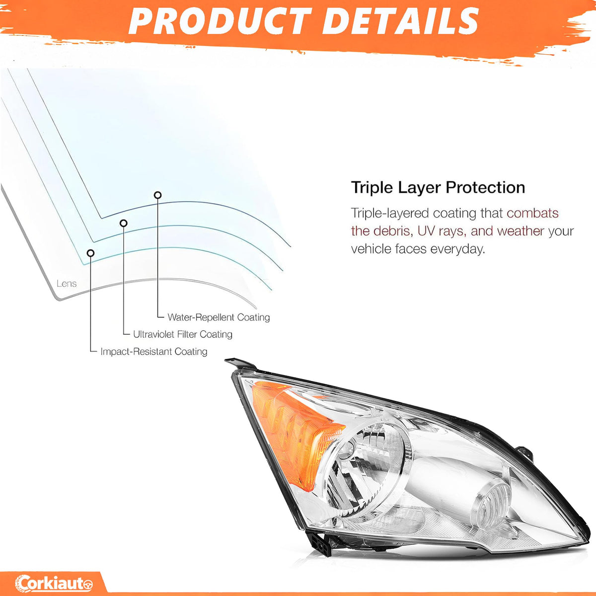 Halogen Headlight Assembly Pair Chrome Housing Clear Lens M2966