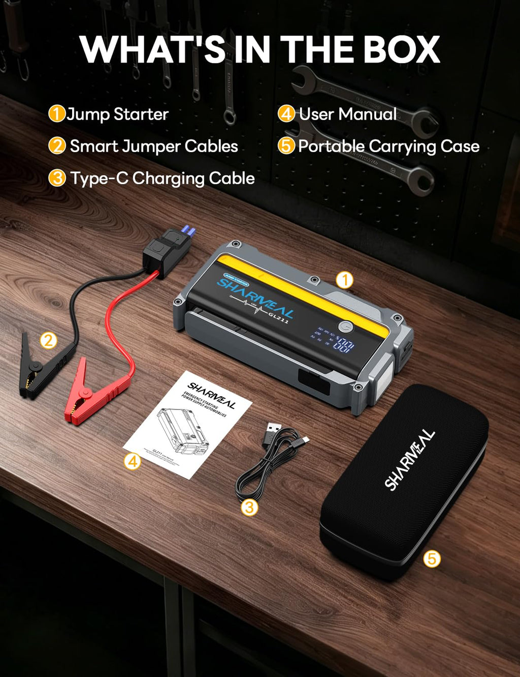 12V Portable Jump Starter with Jumper Cables M296874