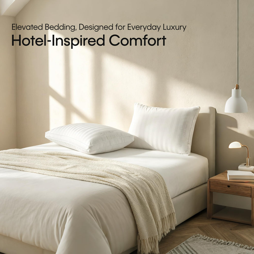 Queen Size Set of 2 Medium Soft Bed Pillows V3800