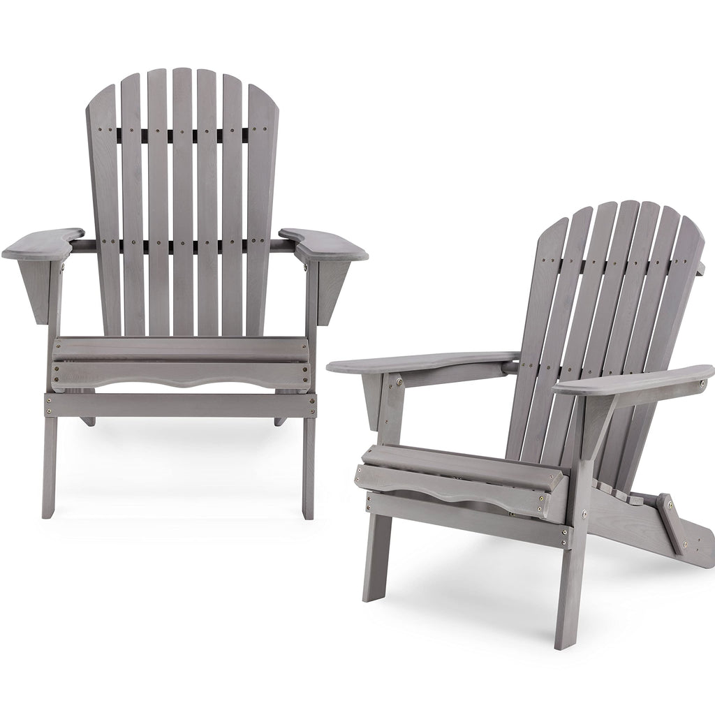 Wood Folding Adirondack Chair Set of 2 Solid Cedar A962129