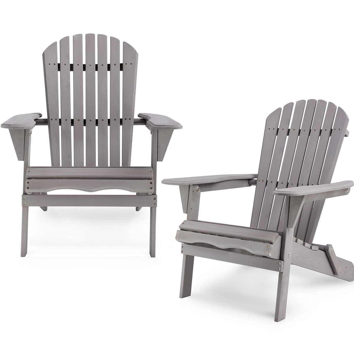Wood Folding Adirondack Chair Set of 2 Solid Cedar A962129