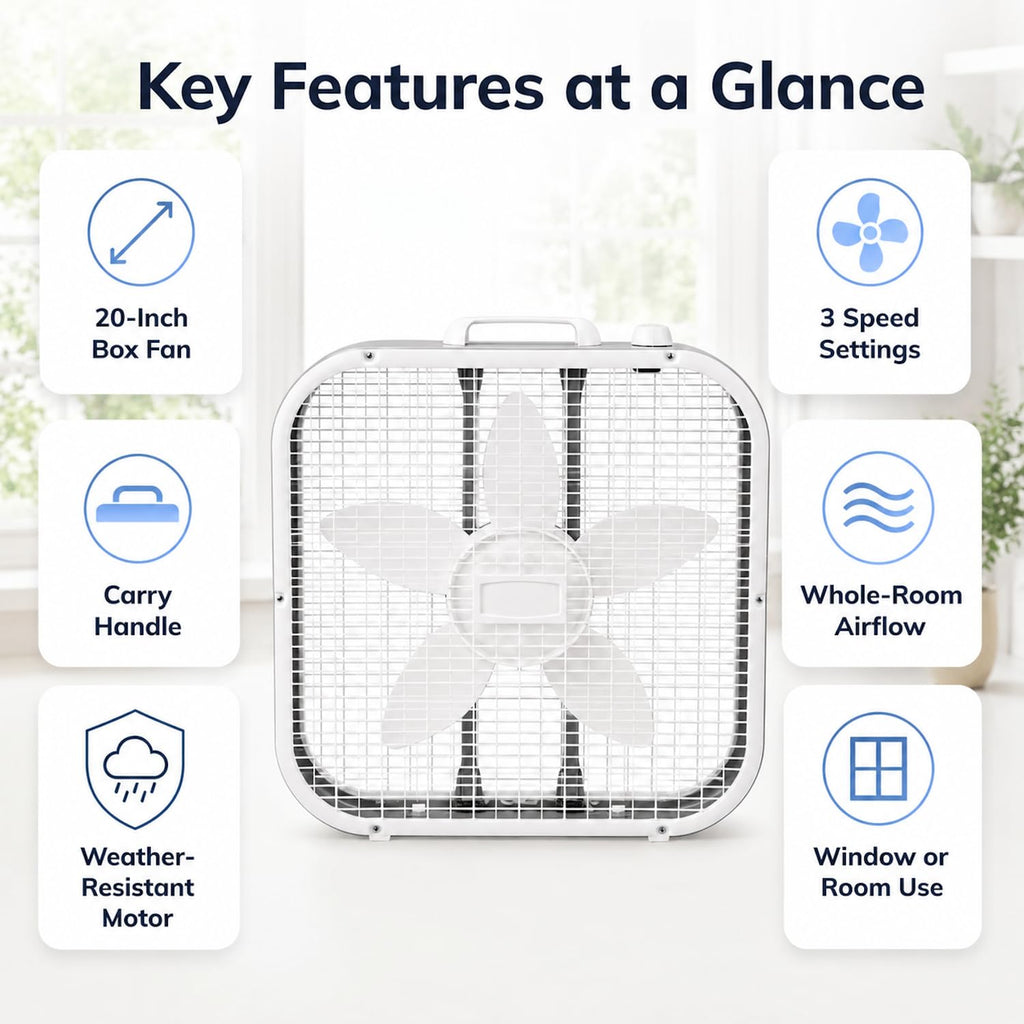 20 Inch 3 Speeds Box Fan G635