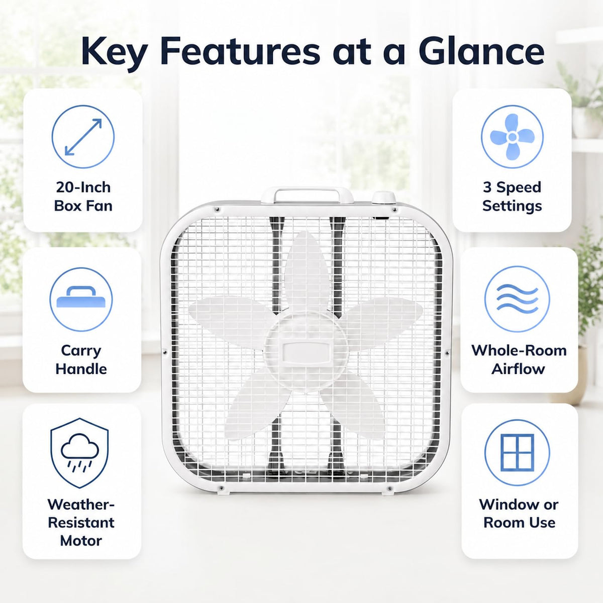 20 Inch 3 Speeds Box Fan G635