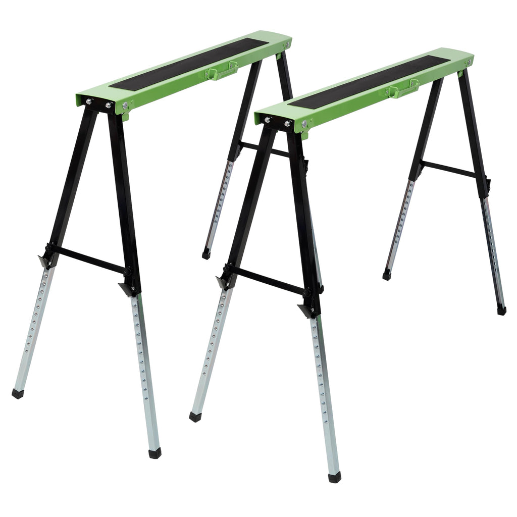 Heavy Duty Folding Saw Horses 2-Pack Adjustable Steel Frame R572995