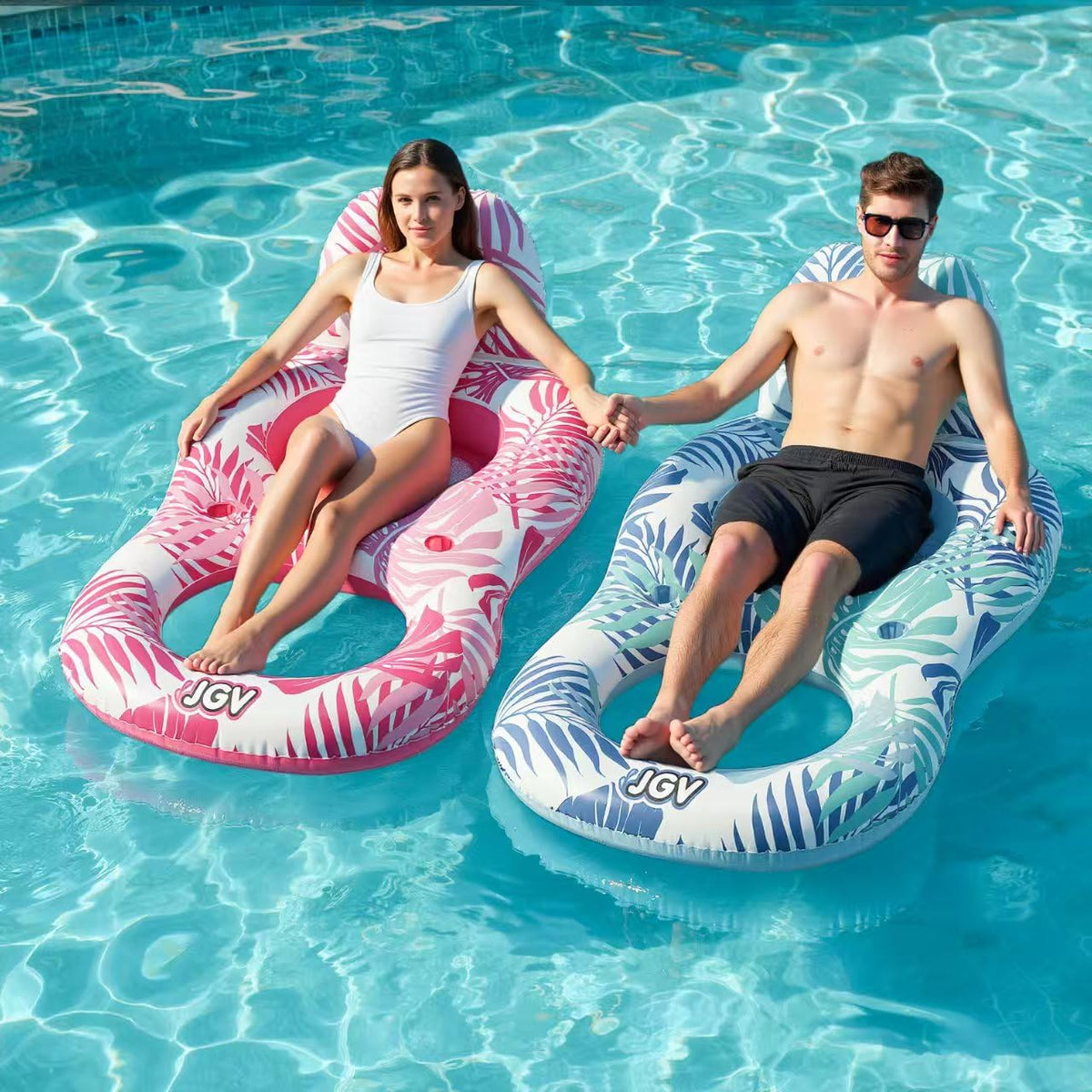 Inflatable Pool Float Chair with Drink Holder F632403