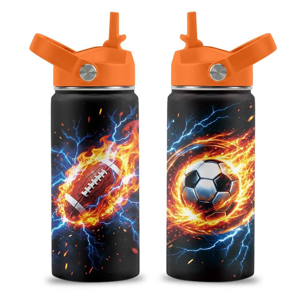 16 oz Stainless Steel Insulated Water Bottle with Straw Lid, 2 Pack G523