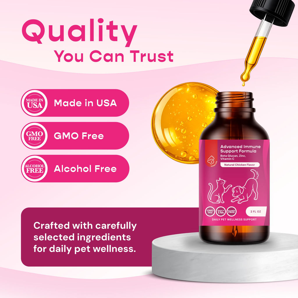 Liquid Pet Supplement with Astragalus, Elderberry, Echinacea & Beta Glucan, 2 fl oz H61046