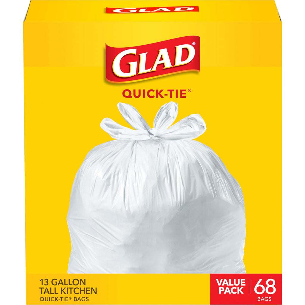 13 Gallon Unscented Quick-Tie Tall Kitchen Trash Bags 68 Count S42990