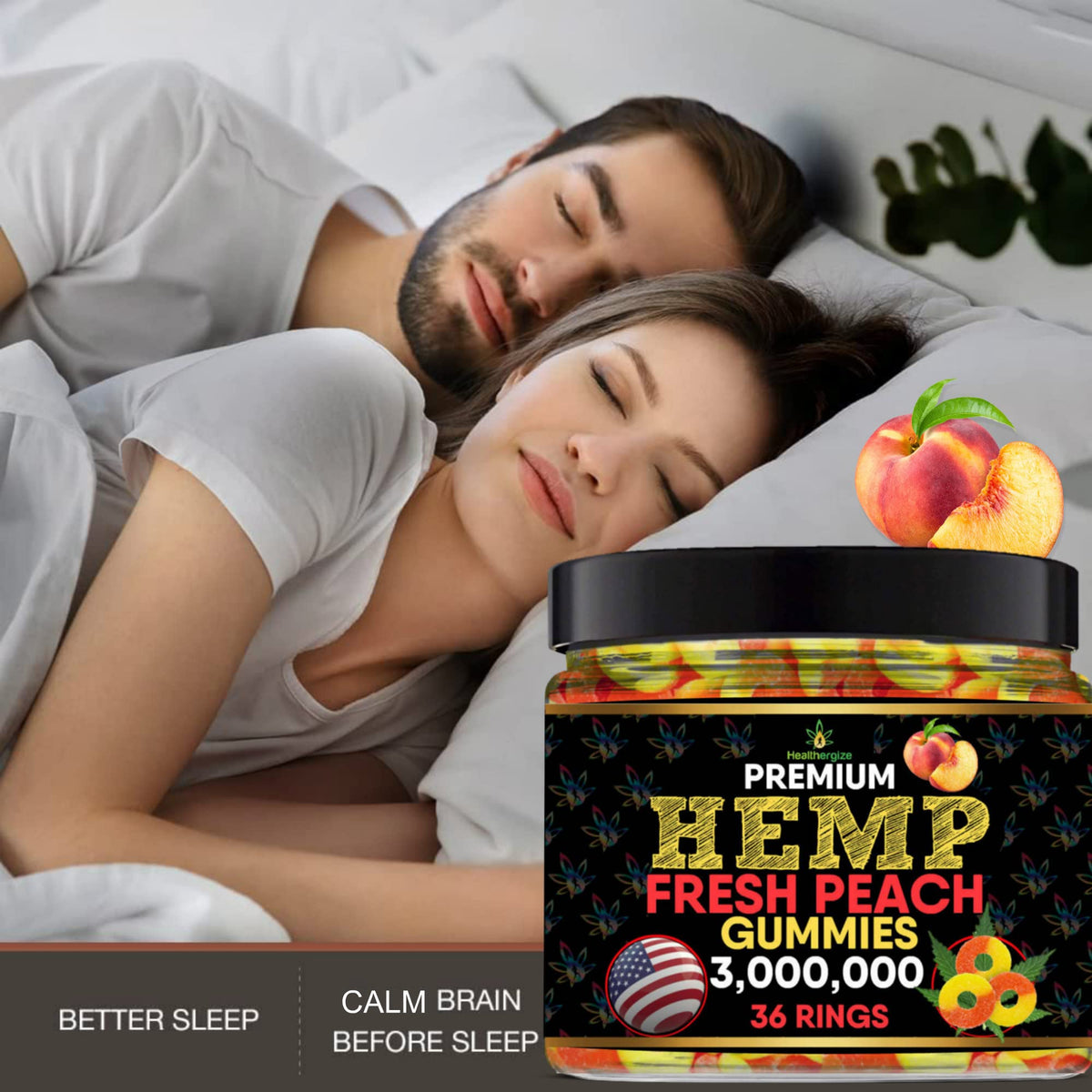 Hemp Gummies Peach Rings L9057